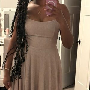 Spaghetti strap prom dress